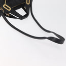Chloe Paraty Hand Bag Leather 2way Black Gold Auth 177044A-9