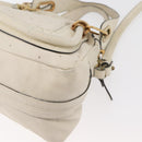 Chloe Paraty Hand Bag Leather 2way White Gold Auth 177045-16