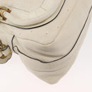 Chloe Paraty Hand Bag Leather 2way White Gold Auth 177045-17