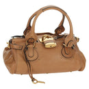 Chloe Paddington Hand Bag Leather Brown Silver gold Auth 177046SAV-1