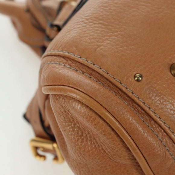 Chloe Paddington Hand Bag Leather Brown Silver gold Auth 177046SAV