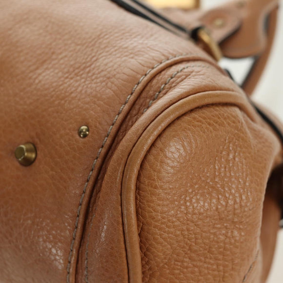 Chloe Paddington Hand Bag Leather Brown Silver gold Auth 177046SAV