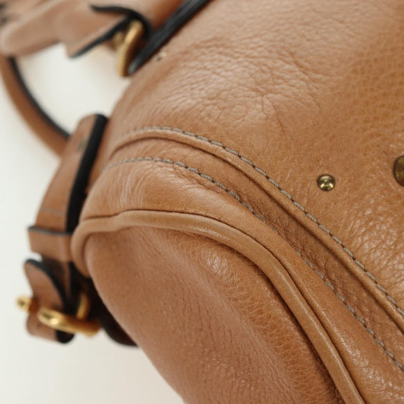 Chloe Paddington Hand Bag Leather Brown Silver gold Auth 177046SAV