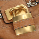 Chloe Paddington Hand Bag Leather Brown Silver gold Auth 177046SAV-17