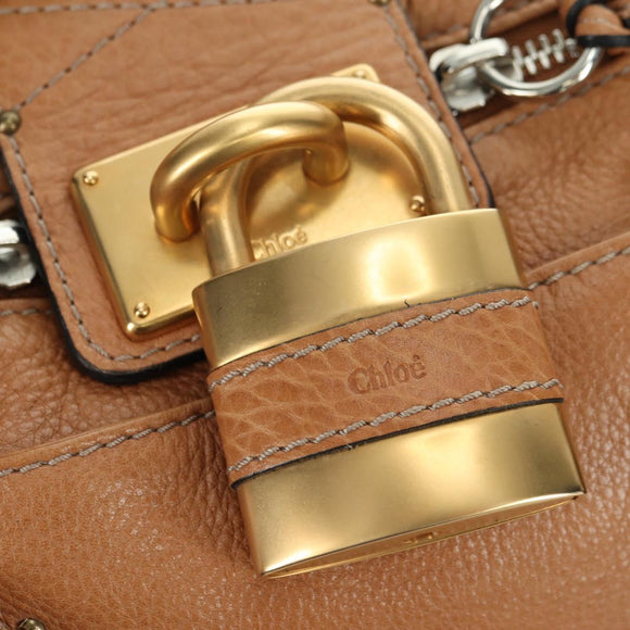 Chloe Paddington Hand Bag Leather Brown Silver gold Auth 177046SAV