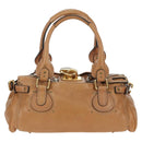 Chloe Paddington Hand Bag Leather Brown Silver gold Auth 177046SAV-2