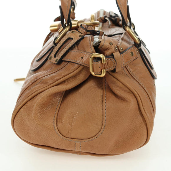 Chloe Paddington Hand Bag Leather Brown Silver gold Auth 177046SAV