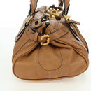 Chloe Paddington Hand Bag Leather Brown Silver gold Auth 177046SAV-4