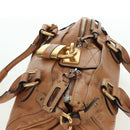 Chloe Paddington Hand Bag Leather Brown Silver gold Auth 177046SAV-6