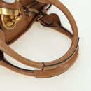 Chloe Paddington Hand Bag Leather Brown Silver gold Auth 177046SAV-7