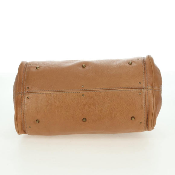 Chloe Paddington Hand Bag Leather Brown Silver gold Auth 177046SAV