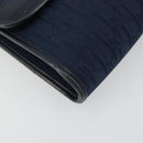 Christian Dior Trotter Canvas Chain Shoulder Bag Navy Gold Auth 177047-11