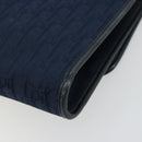 Christian Dior Trotter Canvas Chain Shoulder Bag Navy Gold Auth 177047-12