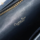 Christian Dior Trotter Canvas Chain Shoulder Bag Navy Gold Auth 177047-16