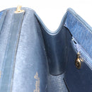 Christian Dior Trotter Canvas Chain Shoulder Bag Navy Gold Auth 177047-18