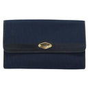 Christian Dior Trotter Canvas Chain Shoulder Bag Navy Gold Auth 177047-2
