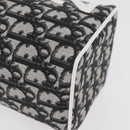 Christian Dior Trotter Canvas Vanity Hand Bag PVC Black Silver Auth 177048-10