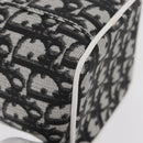 Christian Dior Trotter Canvas Vanity Hand Bag PVC Black Silver Auth 177048-12