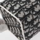 Christian Dior Trotter Canvas Vanity Hand Bag PVC Black Silver Auth 177048-13