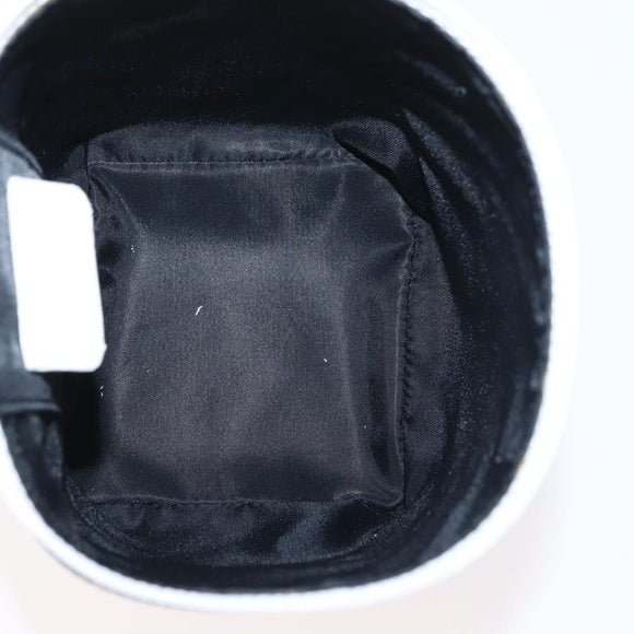 Christian Dior Trotter Canvas Vanity Hand Bag PVC Black Silver Auth 177048