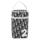 Christian Dior Trotter Canvas Vanity Hand Bag PVC Black Silver Auth 177048-2