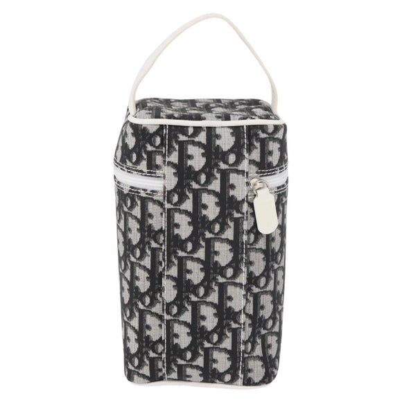 Christian Dior Trotter Canvas Vanity Hand Bag PVC Black Silver Auth 177048