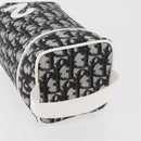 Christian Dior Trotter Canvas Vanity Hand Bag PVC Black Silver Auth 177048-6