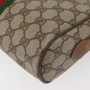 GUCCI GG Supreme Web Sherry Line Bag PVC Beige Gold 32 02 004 Auth 177053-17
