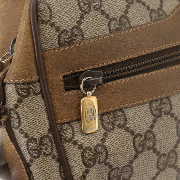 GUCCI GG Supreme Web Sherry Line Bag PVC Beige Gold 32 02 004 Auth 177053