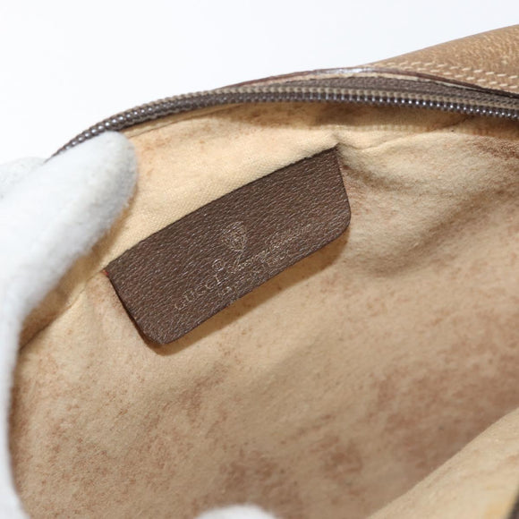 GUCCI GG Supreme Web Sherry Line Bag PVC Beige Gold 32 02 004 Auth 177053