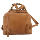 GUCCI Bamboo Backpack Leather Brown Gold 003 58 0016 Auth 177054-2