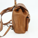 GUCCI Bamboo Backpack Leather Brown Gold 003 58 0016 Auth 177054-3