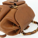 GUCCI Bamboo Backpack Leather Brown Gold 003 58 0016 Auth 177054-6