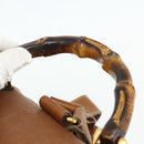 GUCCI Bamboo Backpack Leather Brown Gold 003 58 0016 Auth 177054-8