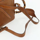 GUCCI Bamboo Backpack Leather Brown Gold 003 58 0016 Auth 177054-9