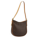 CELINE Macadam Canvas Shoulder Bag PVC Leather Brown Gold Auth 177058A-1