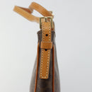 CELINE Macadam Canvas Shoulder Bag PVC Leather Brown Gold Auth 177058A-9