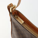 CELINE Macadam Canvas Shoulder Bag PVC Leather Brown Gold Auth 177058A-10