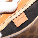CELINE Macadam Canvas Shoulder Bag PVC Leather Brown Gold Auth 177058A-18