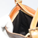 CELINE Macadam Canvas Shoulder Bag PVC Leather Brown Gold Auth 177058A-20