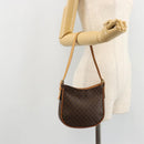 CELINE Macadam Canvas Shoulder Bag PVC Leather Brown Gold Auth 177058A-21