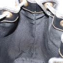 FENDI Pecan Canvas Shoulder Bag PVC Brown Black Auth 177061-17