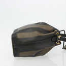 FENDI Pecan Canvas Shoulder Bag PVC Brown Black Auth 177061-4