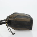 FENDI Pecan Canvas Shoulder Bag PVC Brown Black Auth 177061-5
