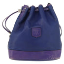 CELINE Shoulder Bag Leather Blue Silver Auth 177062-2