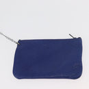 CELINE Shoulder Bag Leather Blue Silver Auth 177062-20