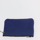 CELINE Shoulder Bag Leather Blue Silver Auth 177062-21