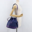 CELINE Shoulder Bag Leather Blue Silver Auth 177062-23