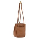 HERMES Vespa Pouch Leather Brown Gold Auth 177067A-1