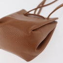 HERMES Vespa Pouch Leather Brown Gold Auth 177067A-15